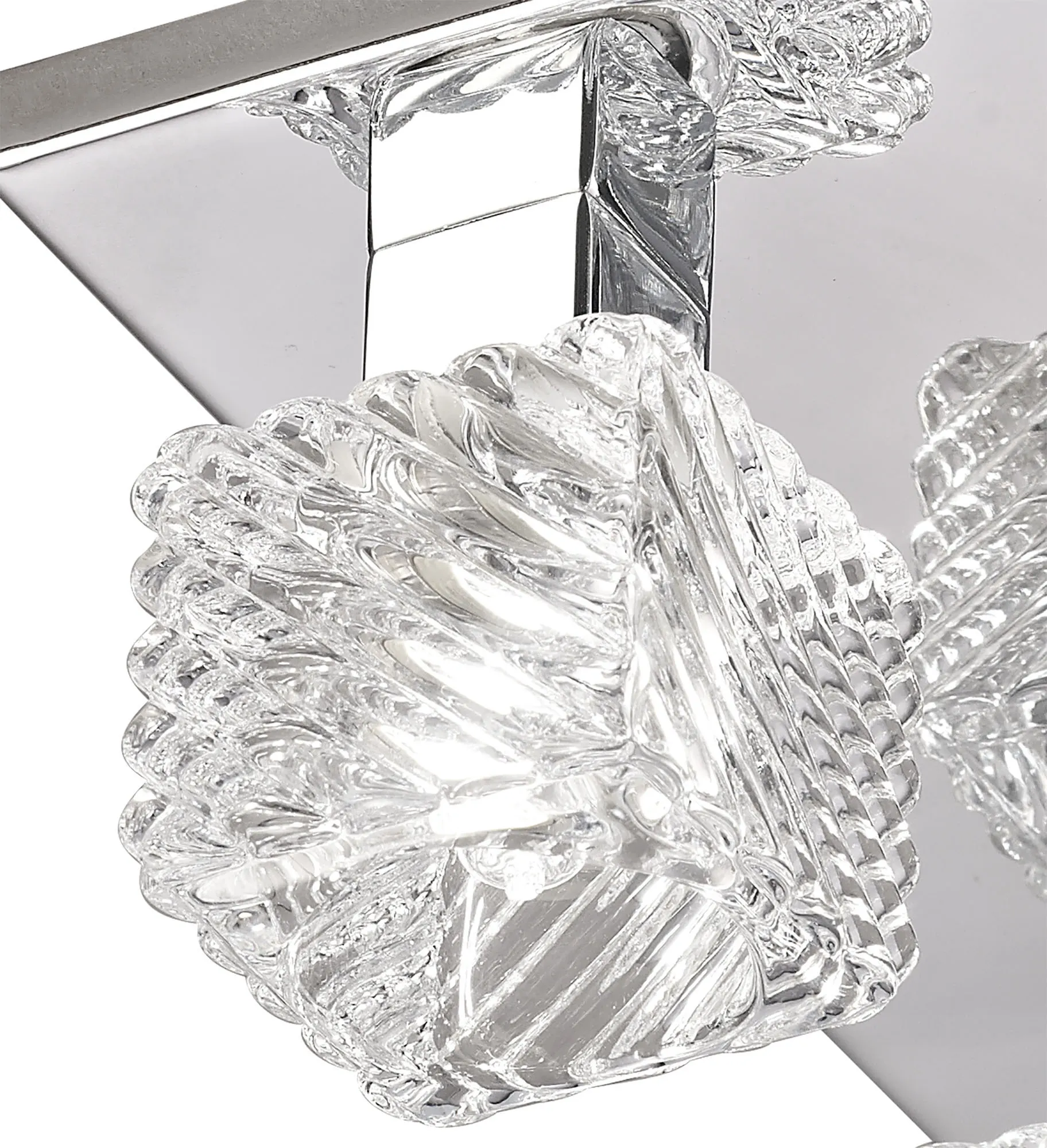 Accor Glass Square Ceiling Flush 5 Light Polished Chrome D0162  Deco Accor